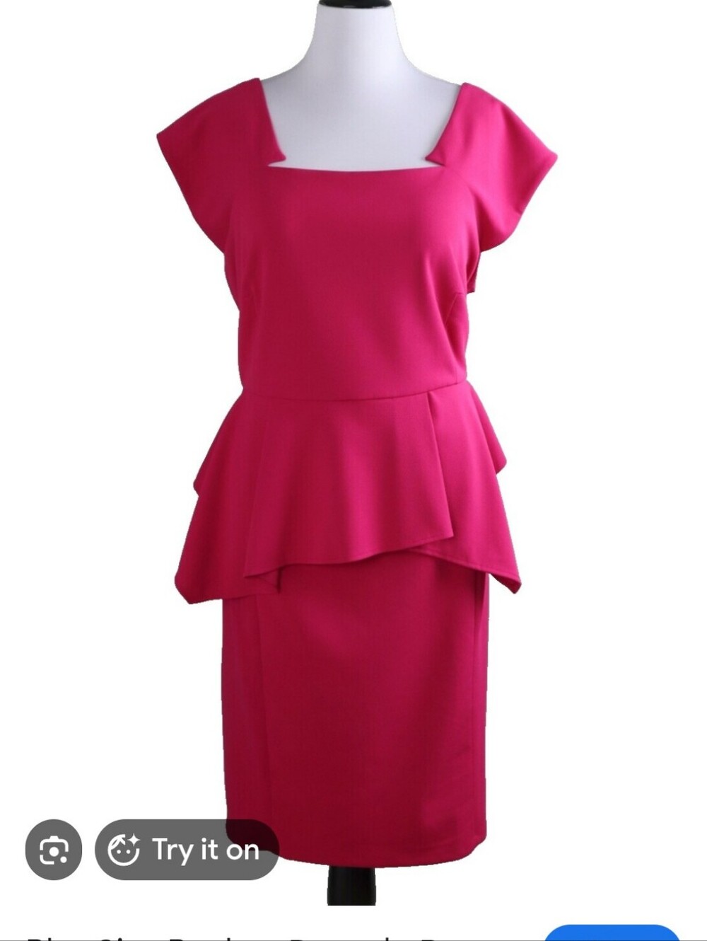 Lane Bryant Hot Pink Sheath Dress with Peplum Detail